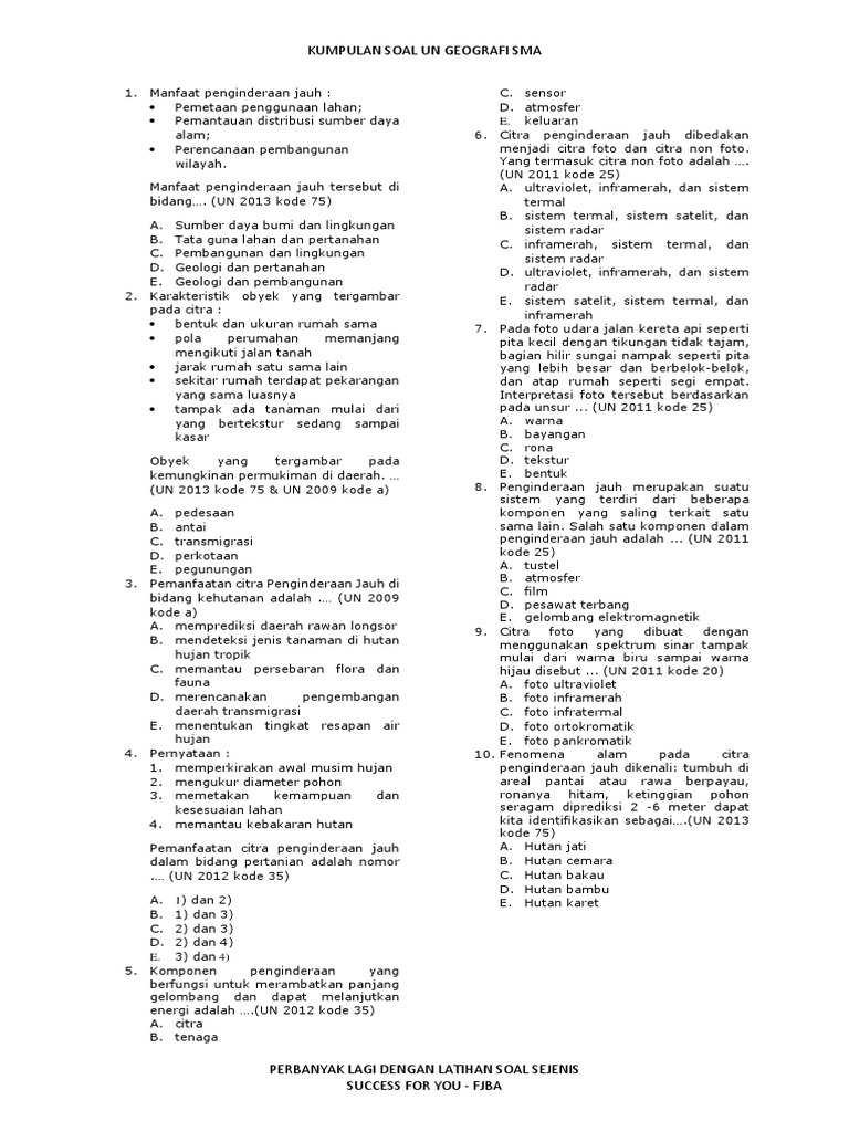 Kumpulan Soal Inderaja Docx