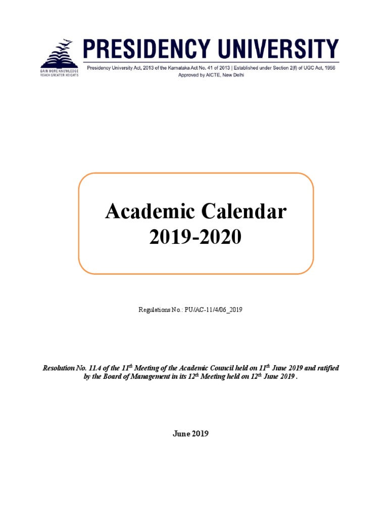 Academic Calendar 2019 20 PDF PDF Academic Term Academia