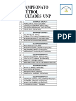 GRUPOS CAMPEONATO INTERFACULTADES