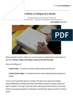 How To Write A Critique of A Novel PDF