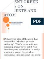 Ancient Greek Ideas on Elements and Atoms