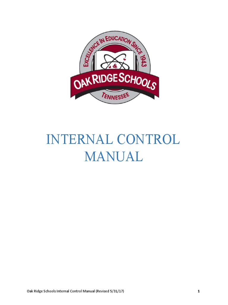 Oak Ridge Schools Internal Control Manual | PDF | Internal Control ...