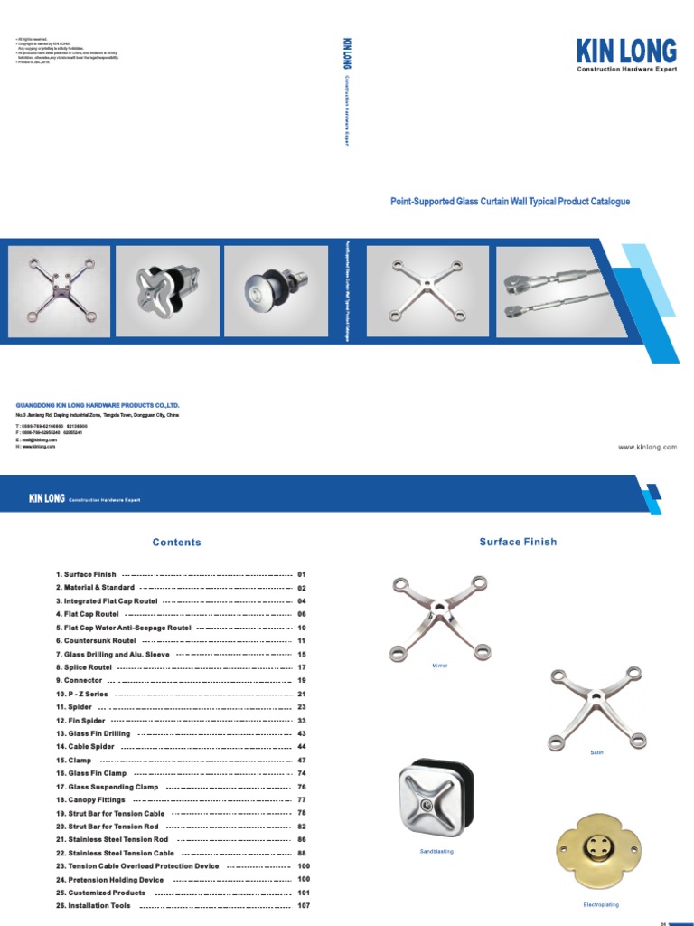 Point-Supported Glass Curtain Wall Typical Product Catalogue | PDF ...