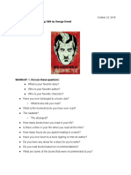 Worksheet - Book Reading 1984 by George Orwell: October 23, 2018