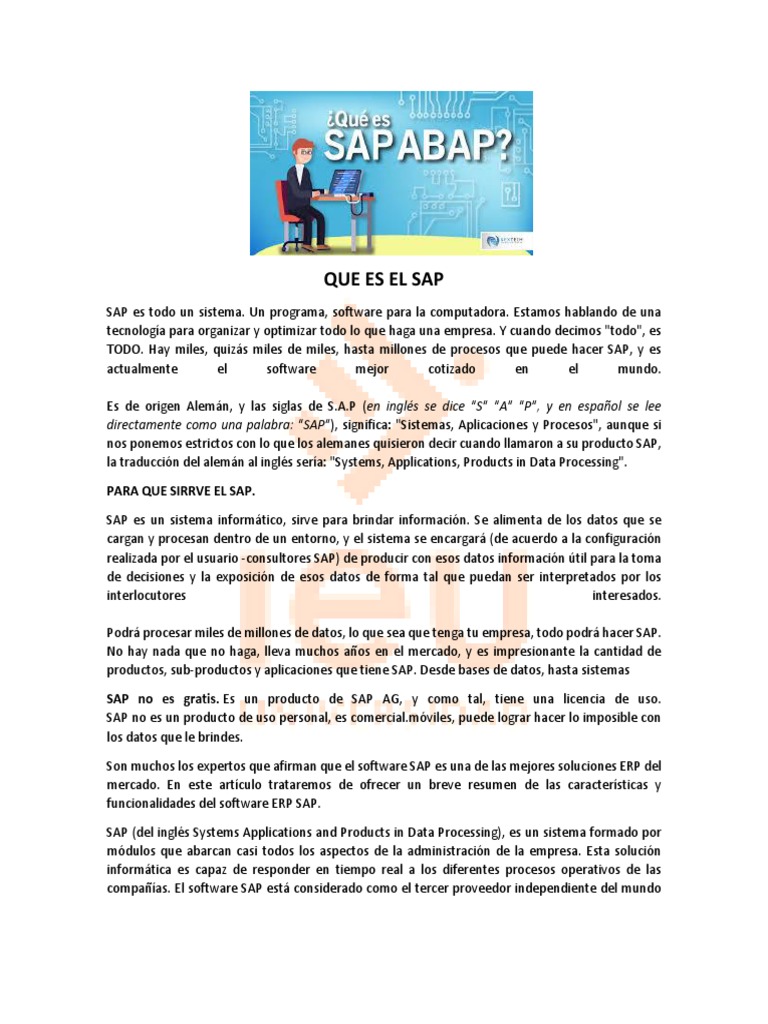 Qué es SAP y para qué sirve | PDF | Sap Se | Software