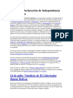 Acta de La Declaración de Independencia de Venezuela