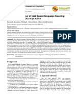 A General Overview of Task-Based Language Teaching (TBLT), From Theory To Practice