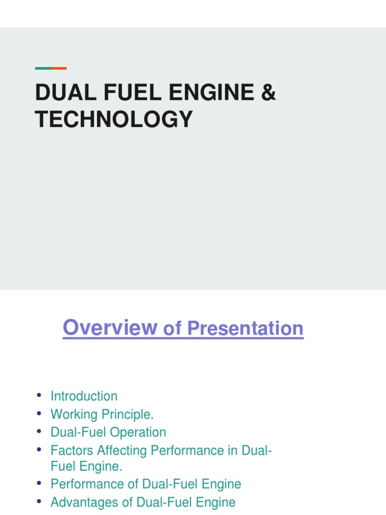 Dual Fuel Engine Technology Overview | PDF | Diesel Engine | Internal ...