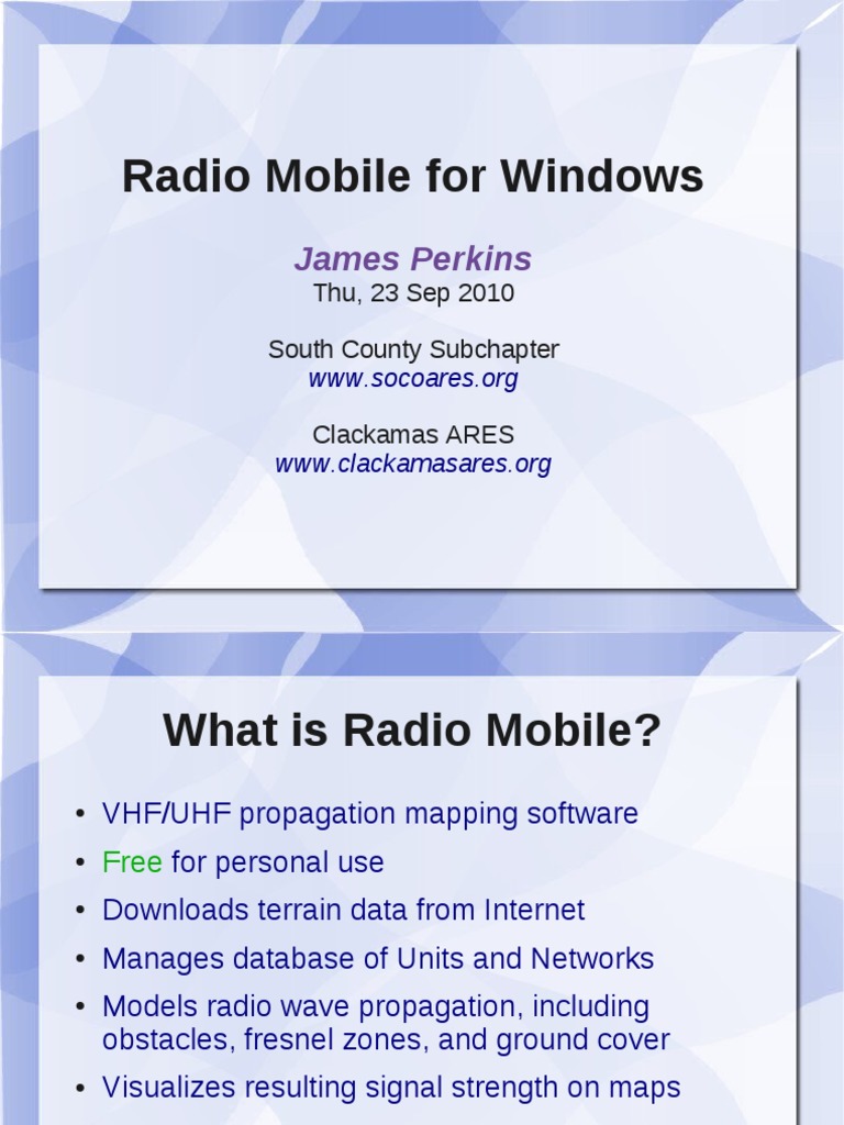 Radio Mobile Software Overview | PDF | Zip (File Format) | Very High ...