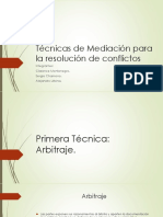 Tecnicas de Mediacion para La Resolucion