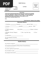 Idoc - Pub Medical Check Up Form