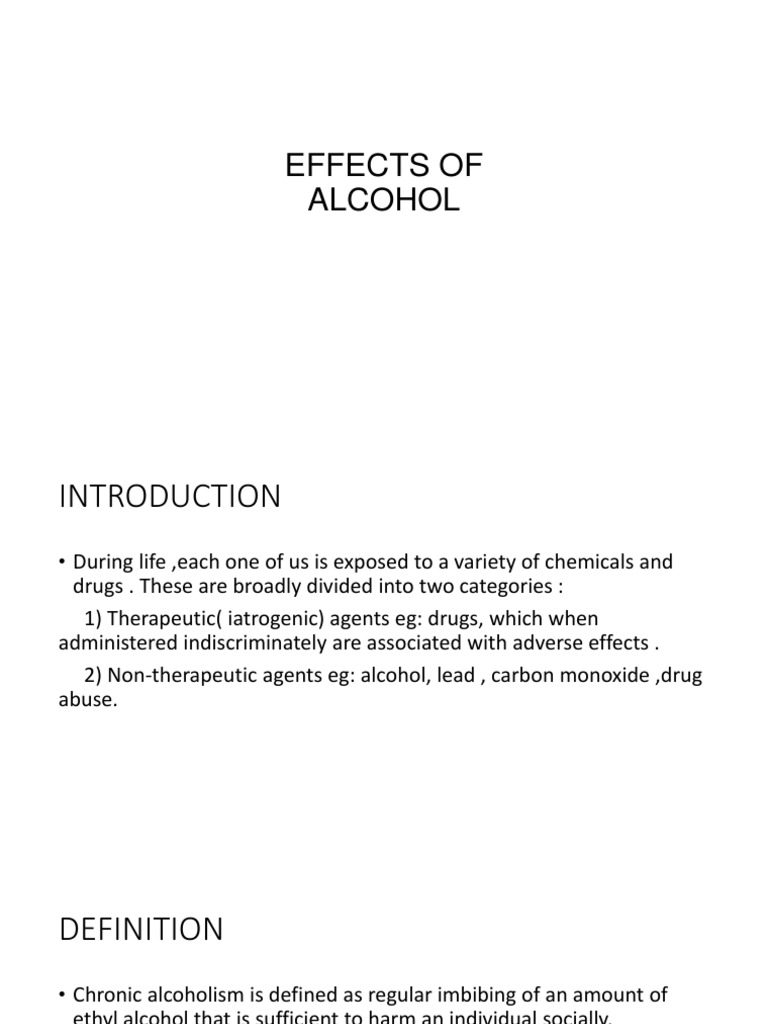 Alcohol Effects PDF Ethanol Long Term Effects Of Alcohol Consumption