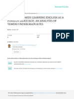 Beliefs Towards Learning English As A Foreign Language An Analysis of Yemeni Undergraduates