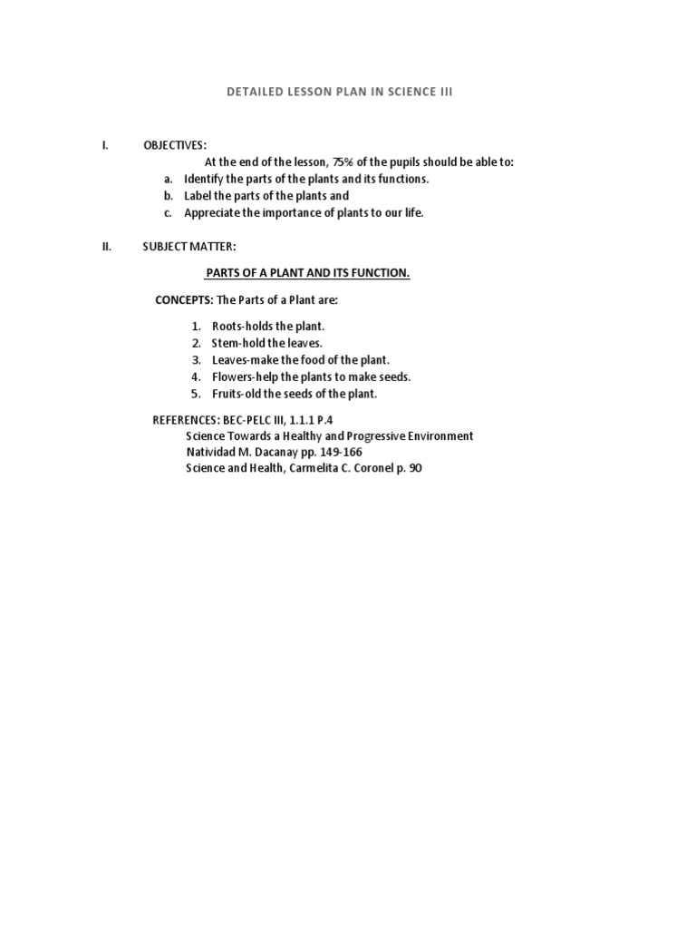 Detailed Lesson Plan in Science Iii | PDF