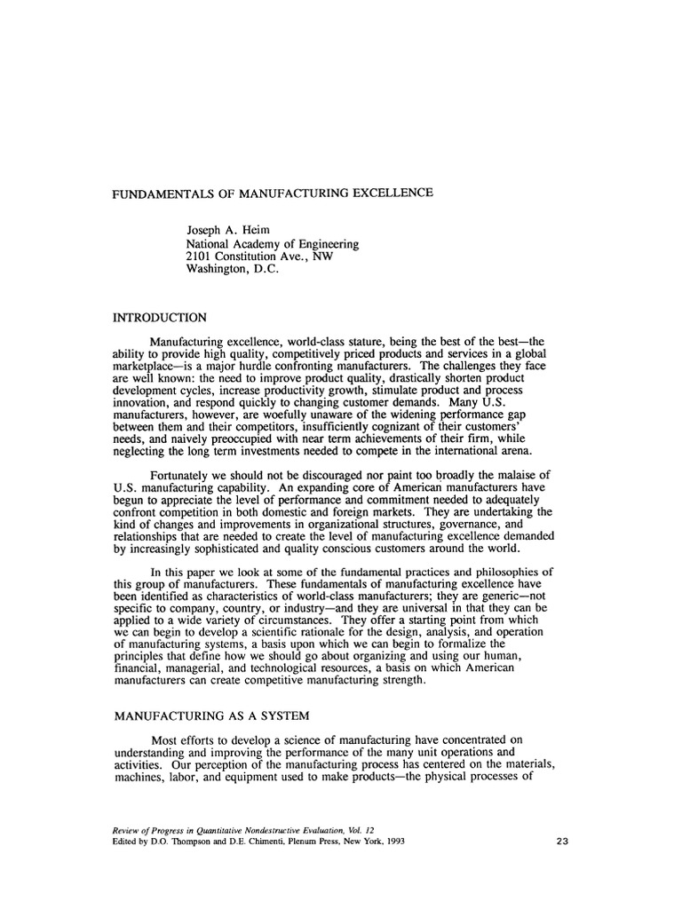 Fundamentals of Manufacturing Excellence | PDF | Goal | Mathematical Model