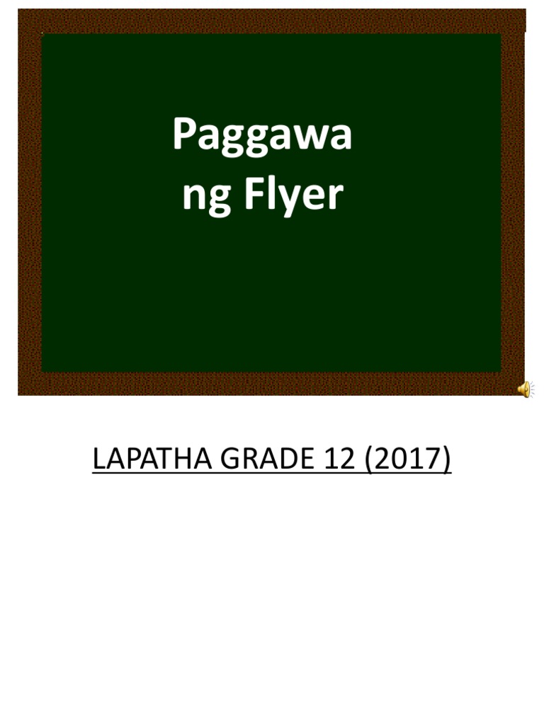 Paggawa NG Flyer | PDF