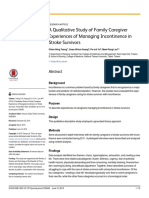 A Qualitative Study of Family Caregiver Experiences of Managing Incontinence in Stroke Survivors