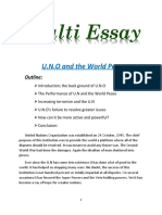 Multi Essay: U.N.O and The World Peace