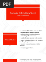 Reporting on MSDS