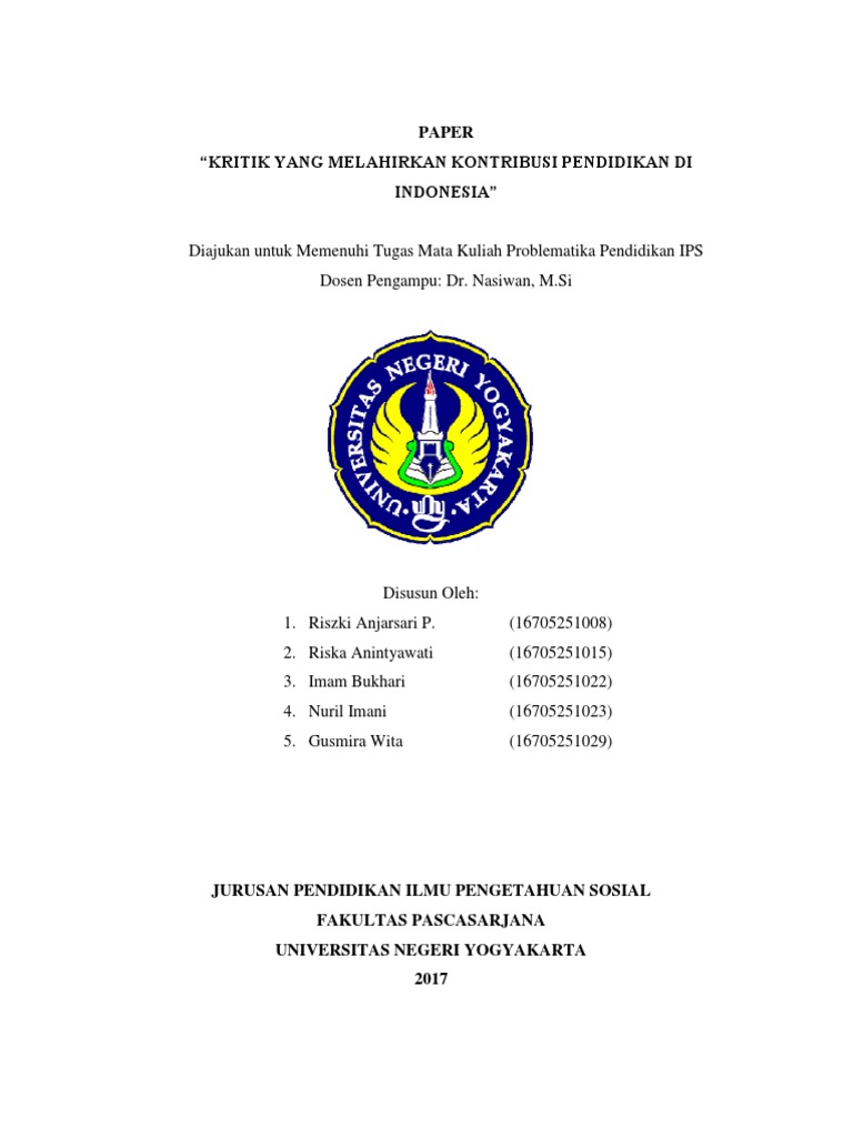 Kritik Terhadap Sistem Pendidikan Indonesia | PDF | Karier ...