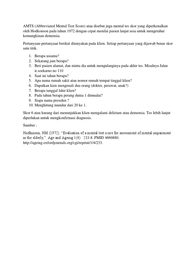 Pengukuran Amts | PDF