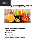 Acidity Analysis of Fruit Juices | PDF | Acid | Titration