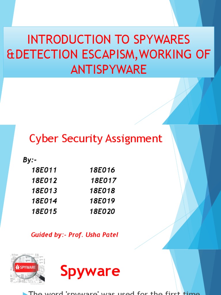 Introduction To Spywares Detection Escapism Working Of Antispyware