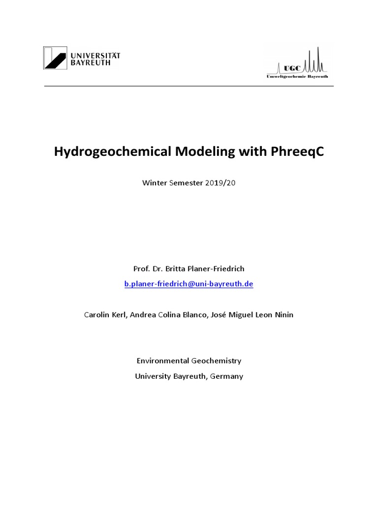 Hydrogeochemical Modeling with PhreeqC | PDF | Social Science | Science ...