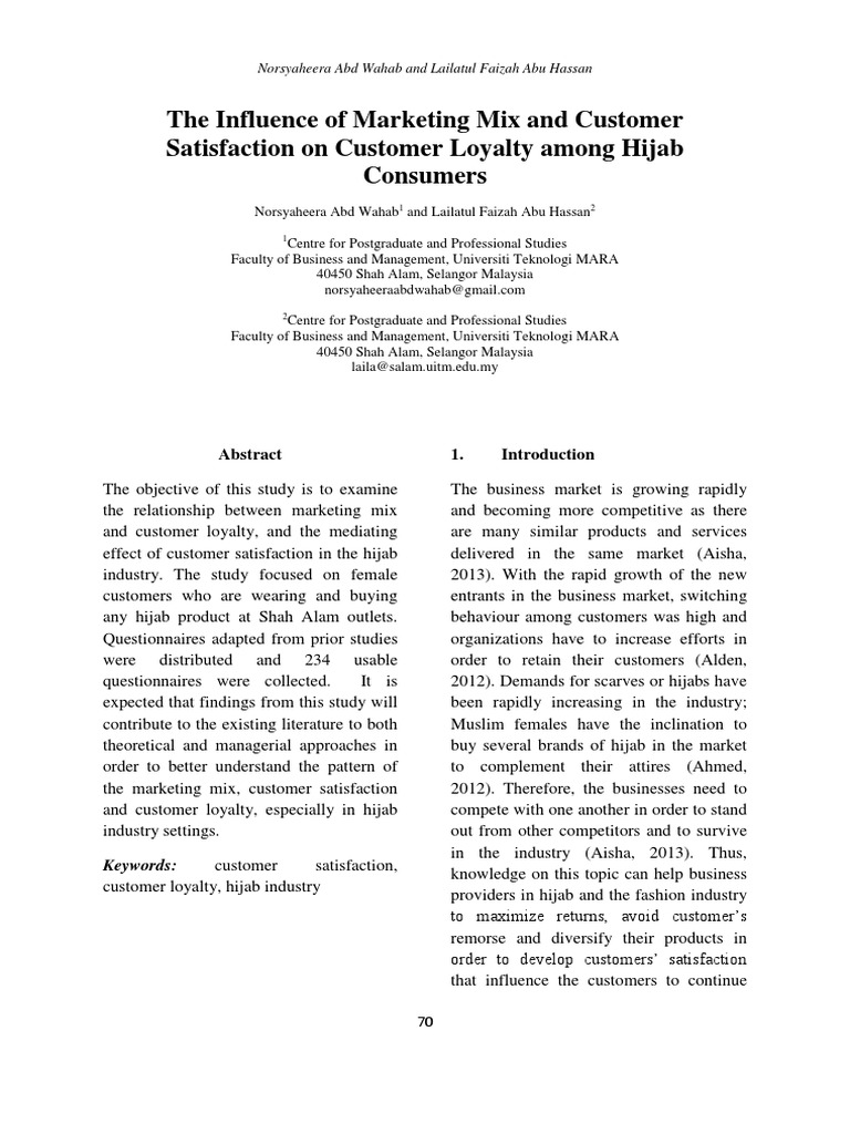 Marketing Mix Impact on Hijab Loyalty | PDF | Dependent And Independent ...
