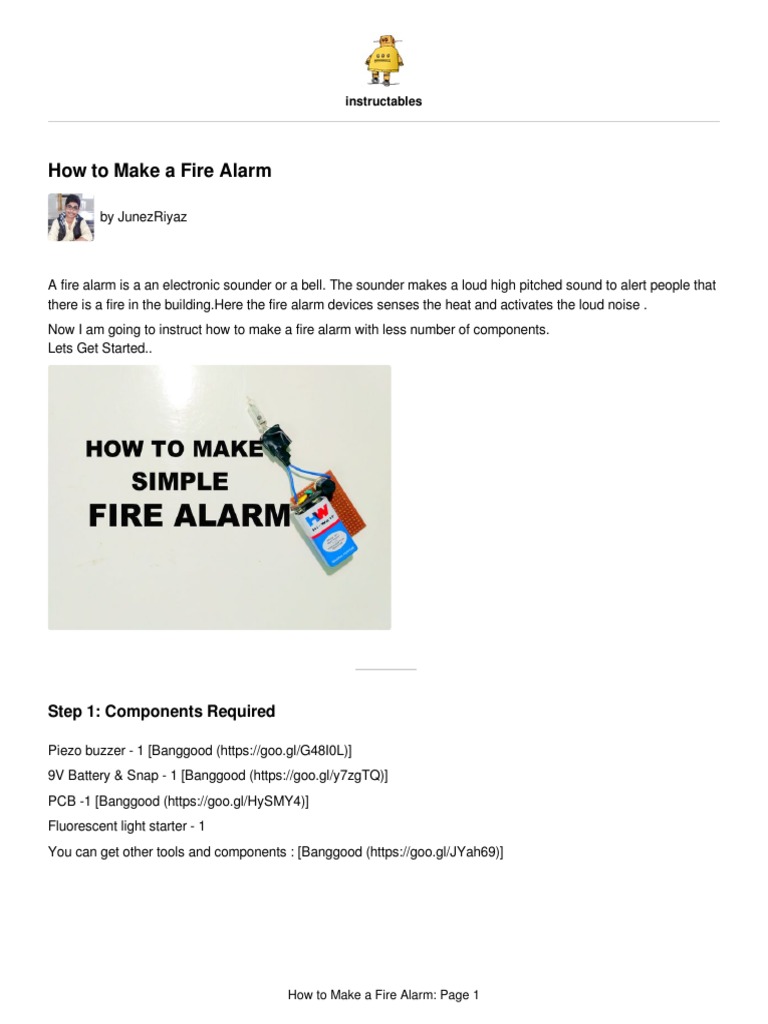 How To Make A Fire Alarm | PDF