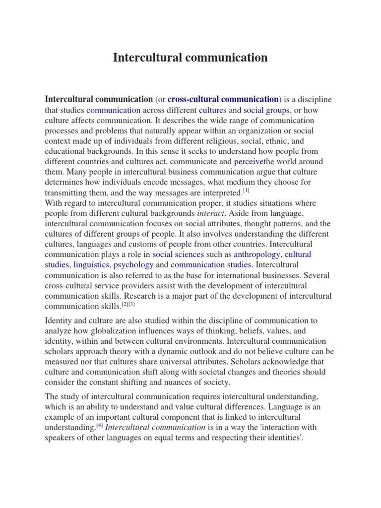 Intercultural Communication | PDF | Communication | Psychology
