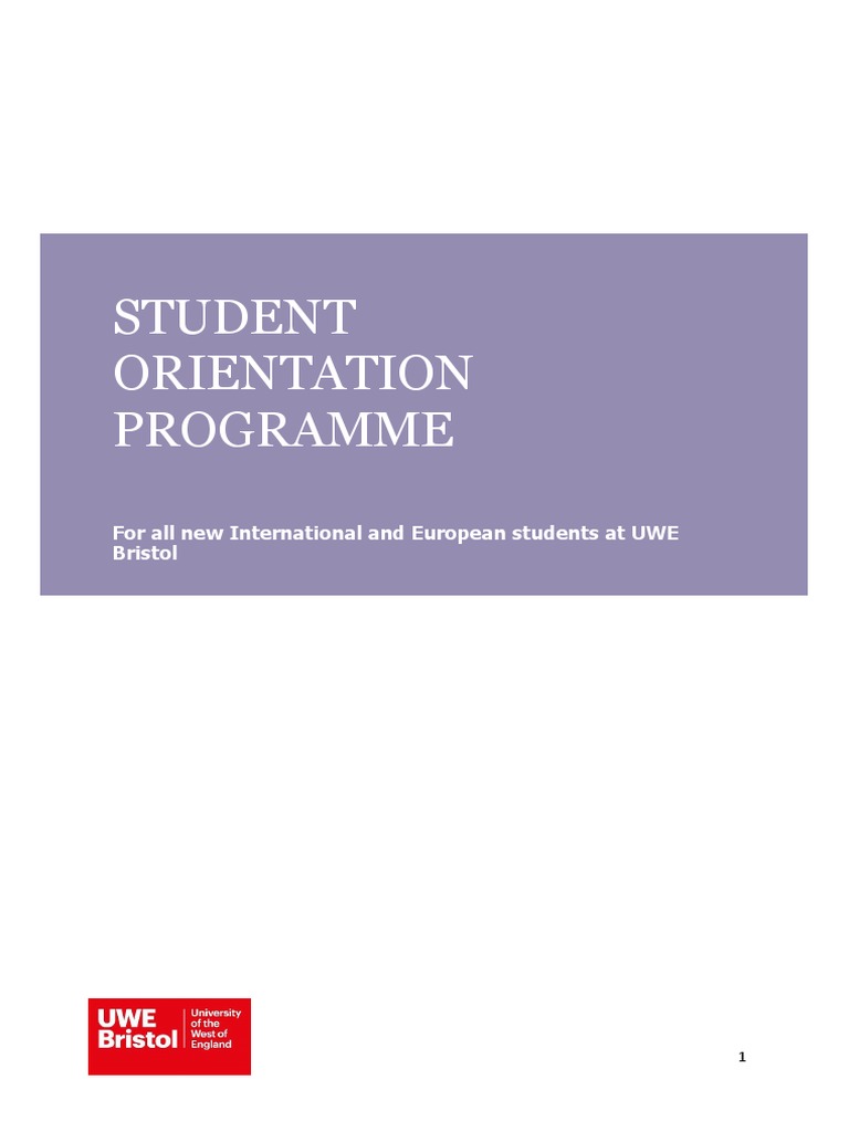 UWE Bristol International Student Orientation | PDF | International ...