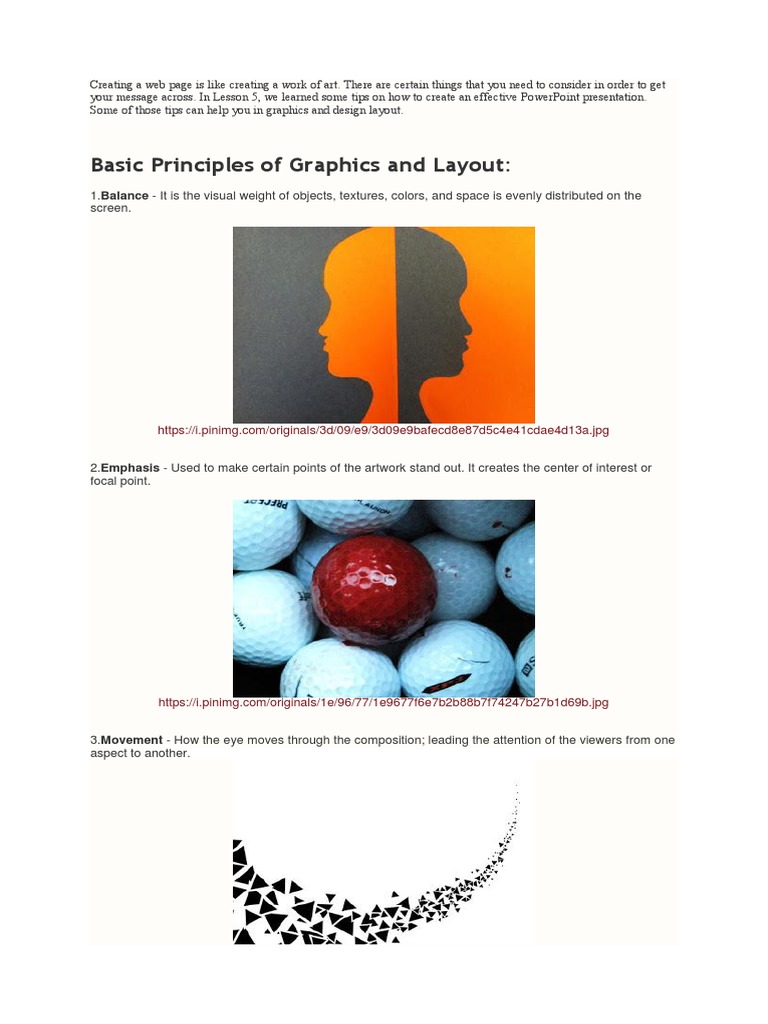 Basic Principles of Graphics and Layout | PDF | Infographics | Page Layout