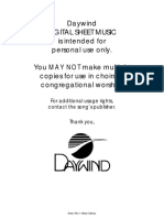 Daywind Digital Sheet Music Is Intended For Personal Use Only. You MAY NOT Make Multiple Copies For Use in Choirs or Congregational Worship