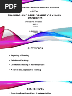 Training and Development of Human Resources