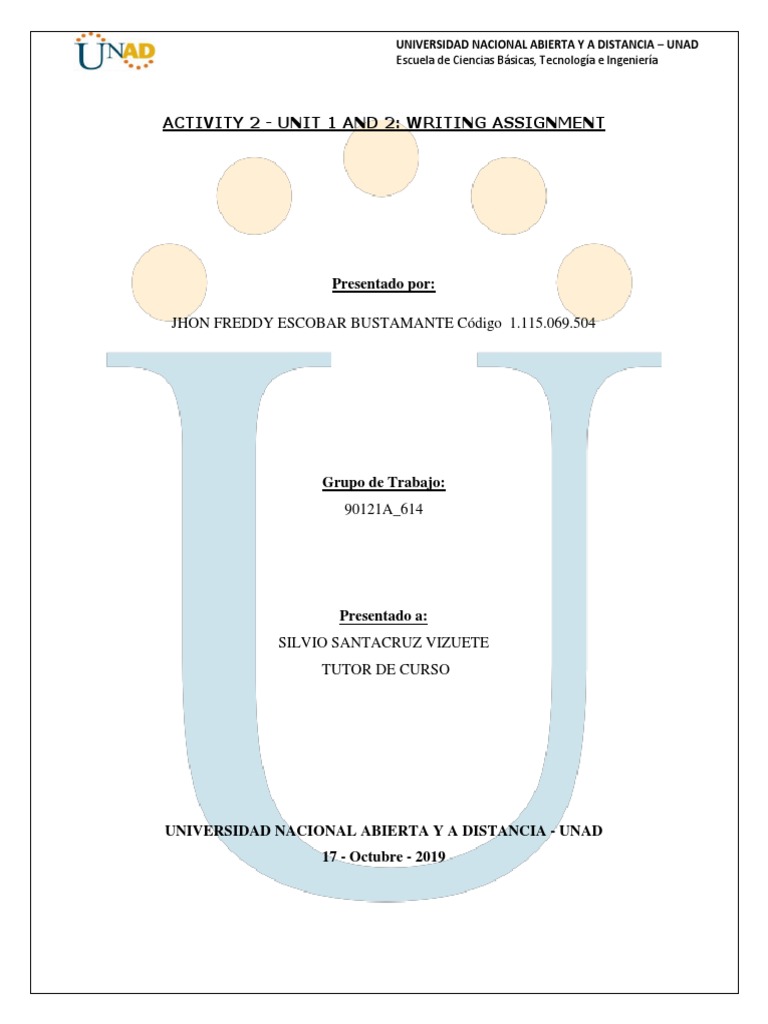 UNAD Writing Assignment: Modal Verbs & Future Plans | PDF | Learning ...