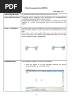 Data Communication (IS0413) : Semester: V Experiment No: 1 Aim of The Experiment Scope of The Experiment