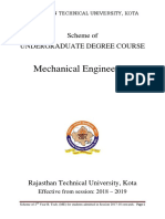 RTU B.Tech Mechanical Engineering 2nd Year Course Scheme