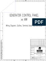 Generator Control Panel XX MW: Wiring Diagram, Outline, Terminal Block List, and BOM