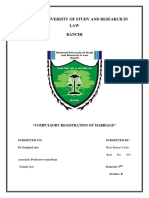 National University of Study and Research in LAW Ranchi: "Compulsory Registration of Marriage"