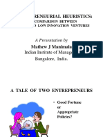 Entrepreneurial Heuristics:: A Presentation by
