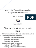 BUS 120: Financial Accounting Chapter 13: Investments: Dr. Al Taccone