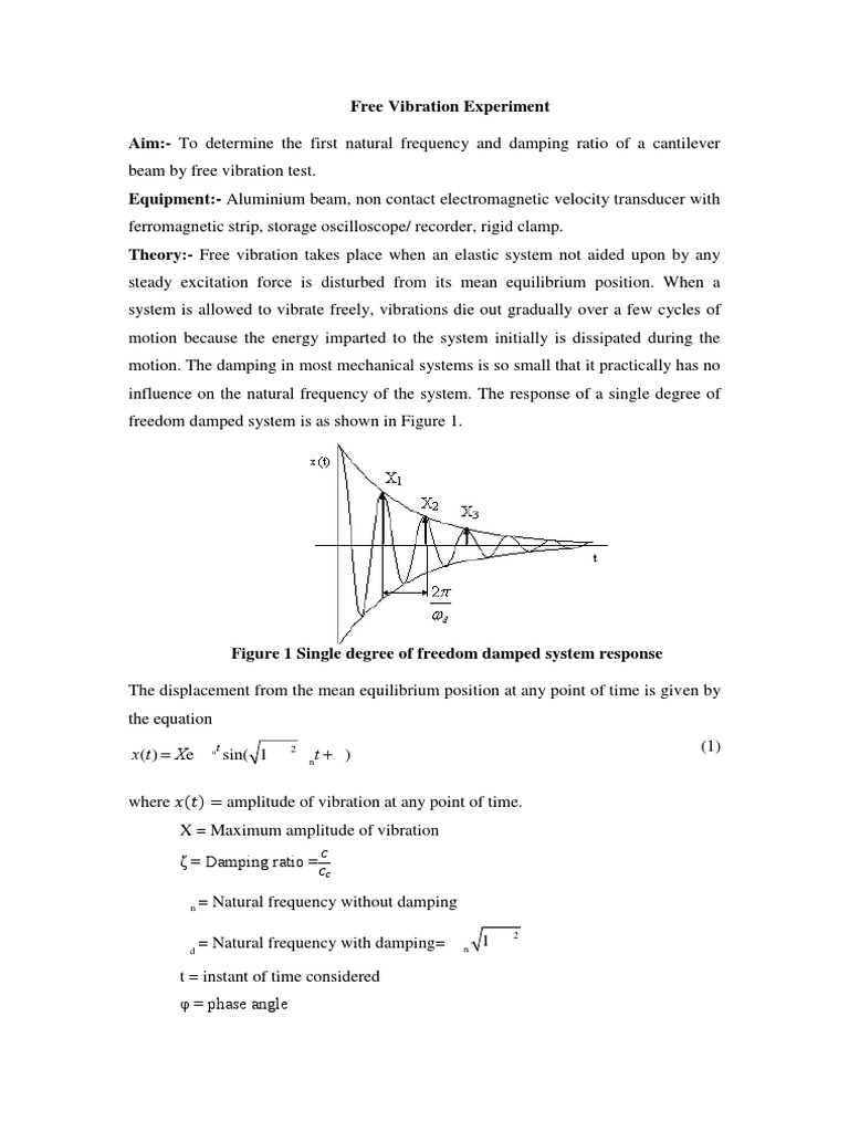 Free Vibration Test of Cantilever Beam | PDF | Inductor | Physics