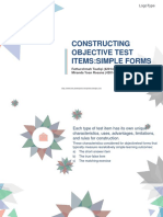 Constructing Objective Test Items Simple Forms