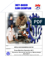 Competency-Based Curriculum Exemplar: Press Machine Operation NC I