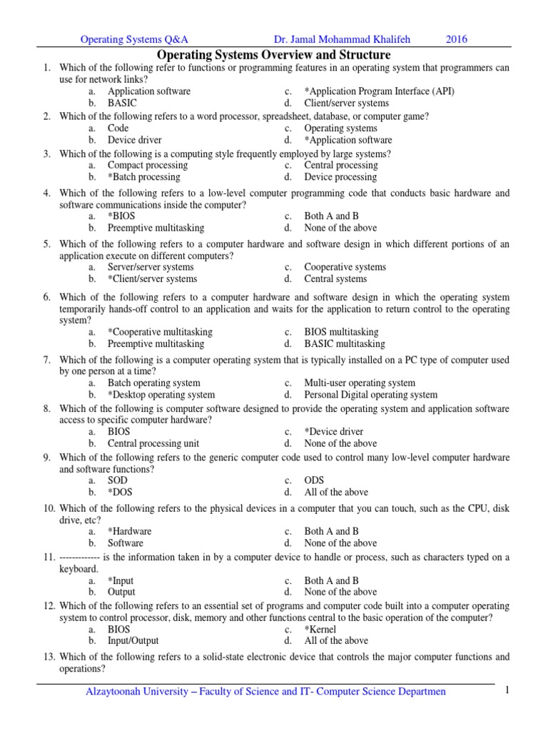 Operating Systems Concepts and Functions | PDF | Scheduling (Computing ...