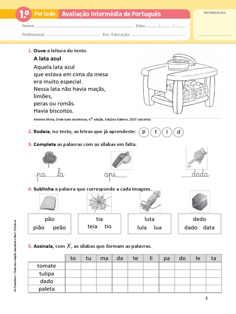 Fichas de Avaliação Intermédia e Final | PDF | Natureza