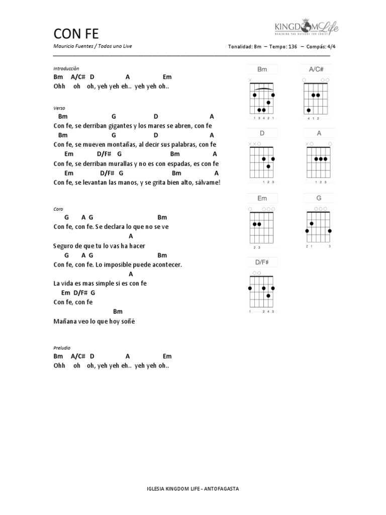 Con Fe: Letra y Acordes | PDF | Ritmo y medidor | Las artes escénicas