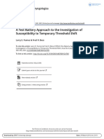 A Test Battery Approach To The Investigation of Susceptibility To Temporary Threshold Shift