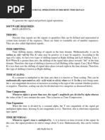 Exp No: Various Signal Operations On Discrete Time Signals Date